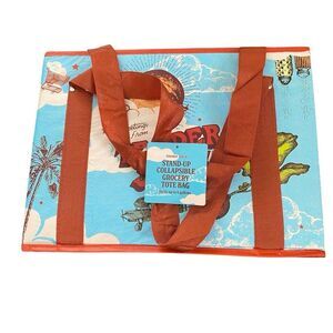 Trader Joe’s Stand‑Up Collapsible Grocery Tote Bag NWT – 6 Gallon Capacity